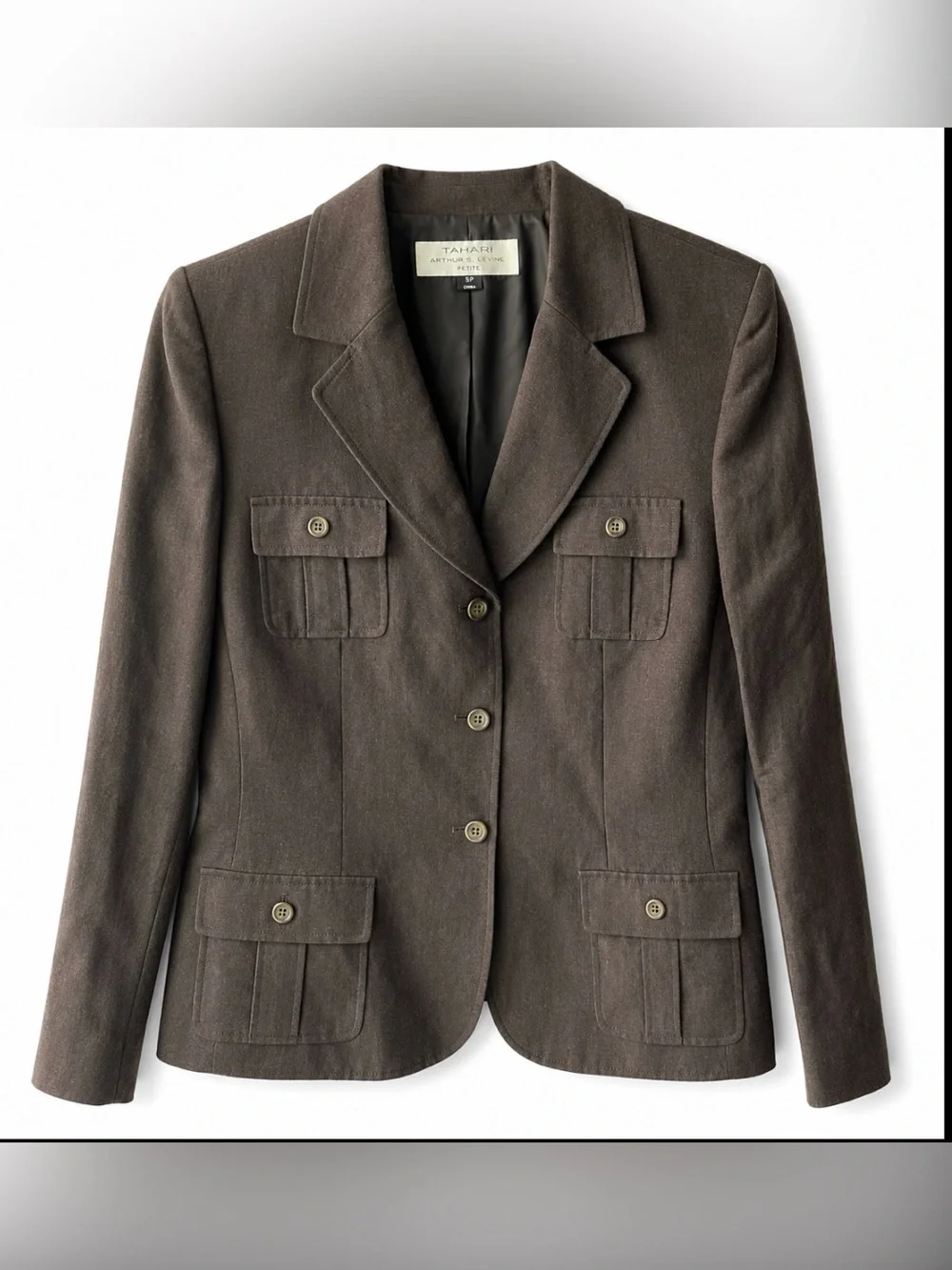 Tahari Dark Brown Tailored Blazer